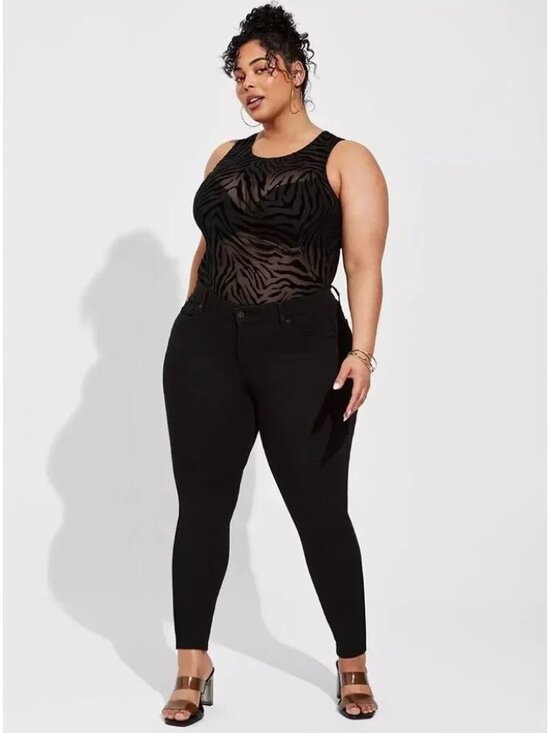 torrid Tops - Torrid Flocked Mesh Zebra Bodysuit